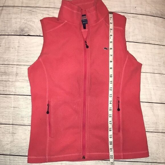 Vineyard Vines Sweater Fleece Vest Pink Zip Up - Picture 7 of 7